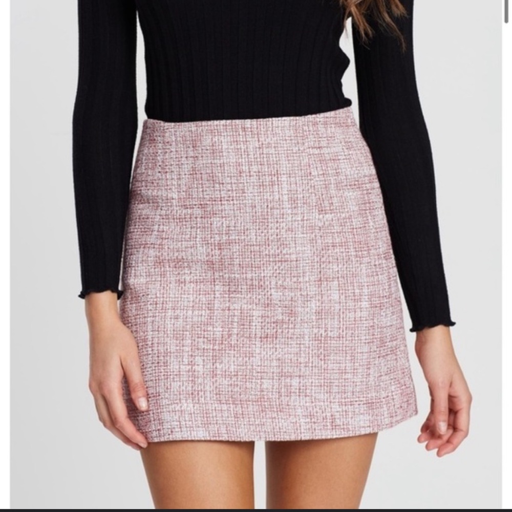 LOFT Blush Soft Tweed Skirt
